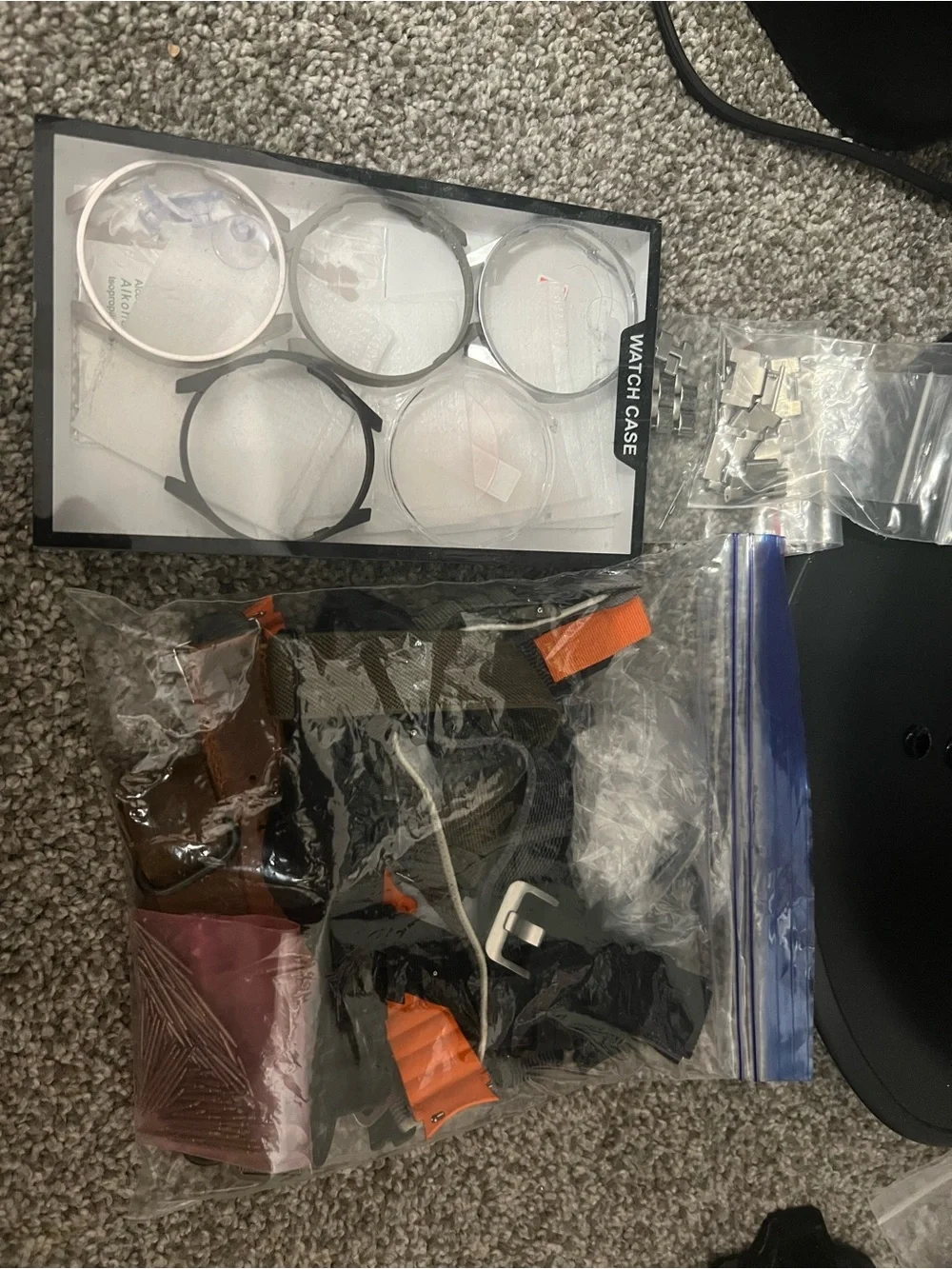 Universal Orange & Black Watch Case and Accessory Kit - Compatible Watch Part.